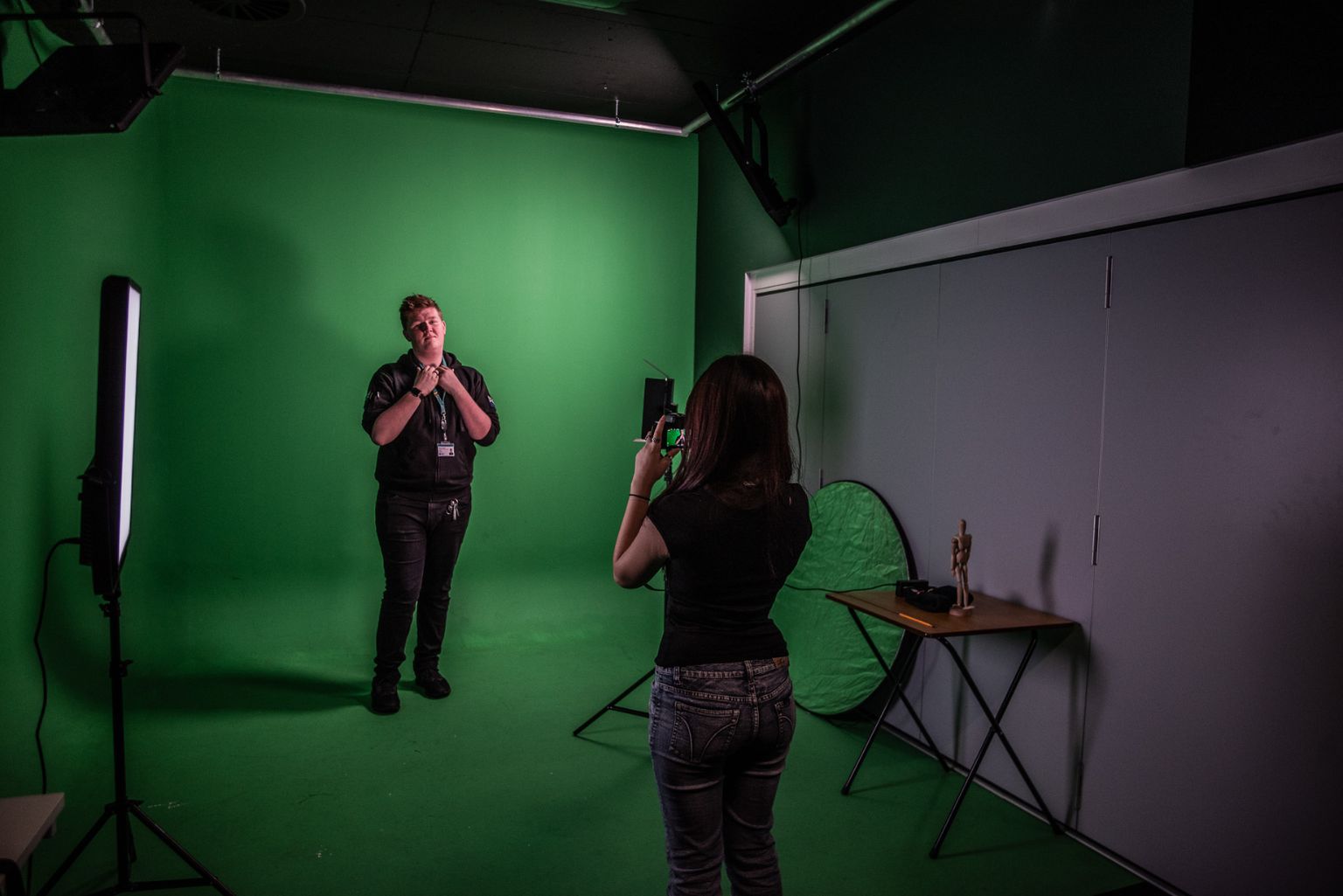 Level 2 Video, Photography and Design 25 Content creator with green screen